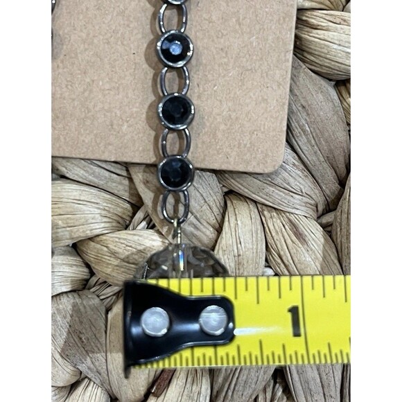 Artisan Crafted Rhinestone & Smokey Swarovski Crystal Long Earrings Fairycore - Picture 6 of 6